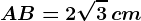 AB=2\sqrt3\, cm
