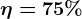 \eta =75%