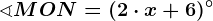 \sphericalangle MON=(2\cdot x+6)^\circ