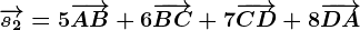 \overrightarrows2=5\overrightarrowAB+6\overrightarrowBC+7\overrightarrowCD+8\overrightarrowDA