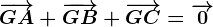 \overrightarrowGA+\overrightarrowGB+\overrightarrowGC=\overrightarrow0