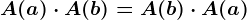 A(a)\cdot A(b)=A(b)\cdot A(a)