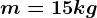 m = 15 kg