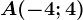 A(-4; 4)