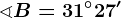 \sphericalangle B=31^\circ27'