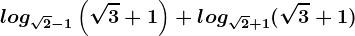 log\sqrt2-1\left ( \sqrt3+1 \right )+log\sqrt2+1(\sqrt3+1)