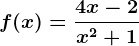 f(x)=\frac4x-2x^2+1