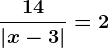 \frac14\left | x-3 \right |=2