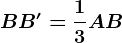 BB'=\frac13AB