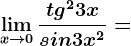 \limx--> 0\fractg^23xsin3x^2=