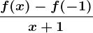 \fracf(x)-f(-1)x+1