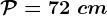 \mathcalP=72\ cm