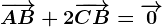 \overrightarrowAB+2\overrightarrowCB=\overrightarrow0