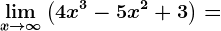 \limx--> \infty \left (4x^3-5x^2+3 \right )=