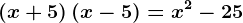 (x+5)\left ( x-5 \right )=x^2-25