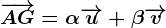 \overrightarrowAG=\alpha\overrightarrowu+\beta\overrightarrowv