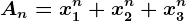 An=x1^n+x2^n+x3^n