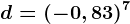 d=(-0,83)^7