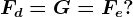 Fd= G= Fe ?