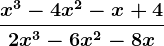 \fracx^3-4x^2-x+42x^3-6x^2-8x