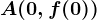 A(0,f(0))