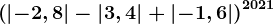 \left ( \left | -2,8 \right | -\left | 3,4 \right |+\left | -1,6 \right |\right )^2021