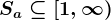 Sa\subseteq\left[1,\infty\right)