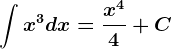\int x^3dx=\fracx^44+C