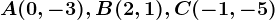 A(0,-3),B(2,1),C(-1,-5)