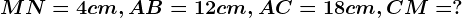 MN=4cm,AB=12cm,AC=18 cm, CM=?