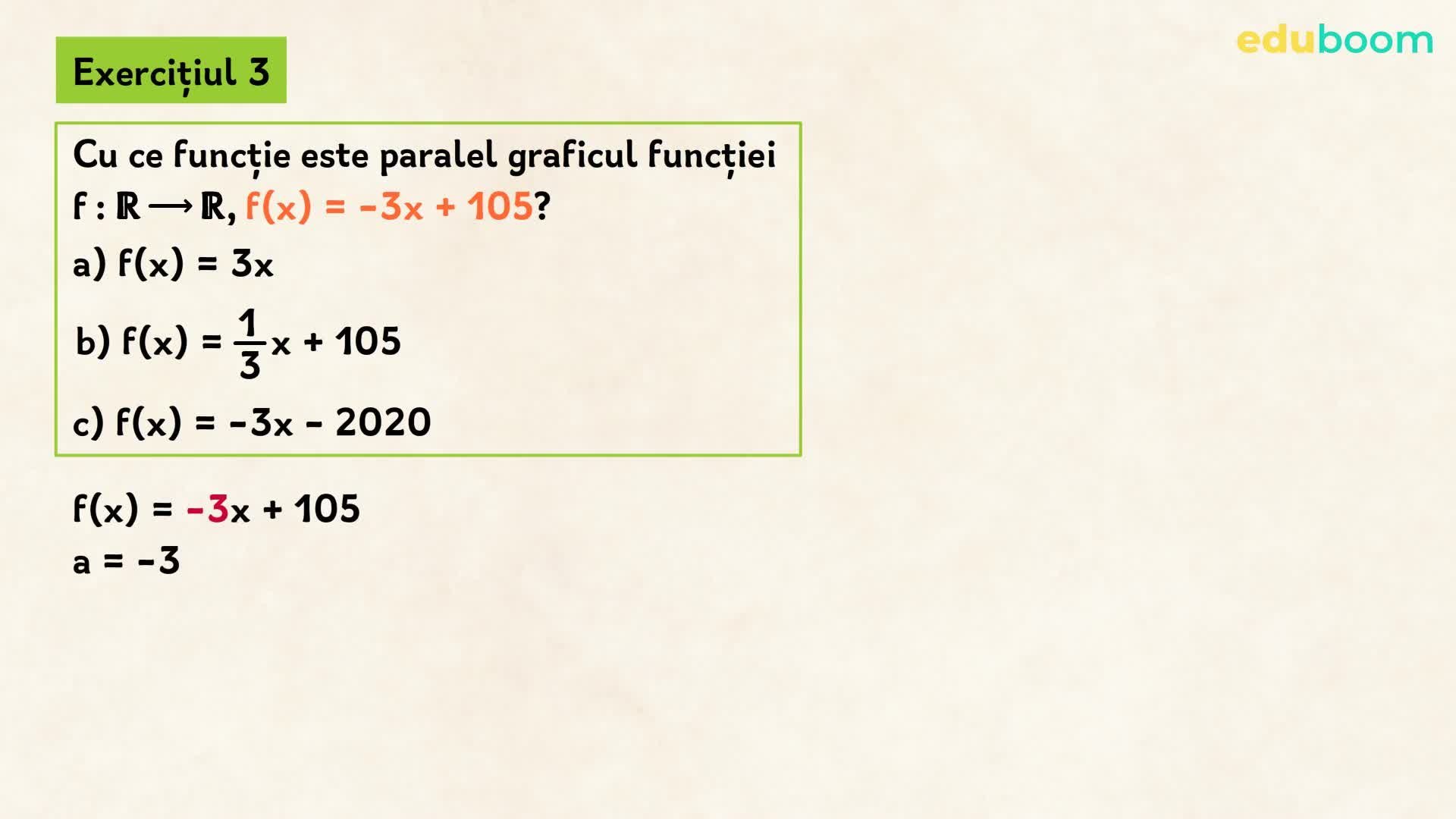 Reprezentarea grafică a funcției f(x)=ax+b. Matematica clasa a 8-a