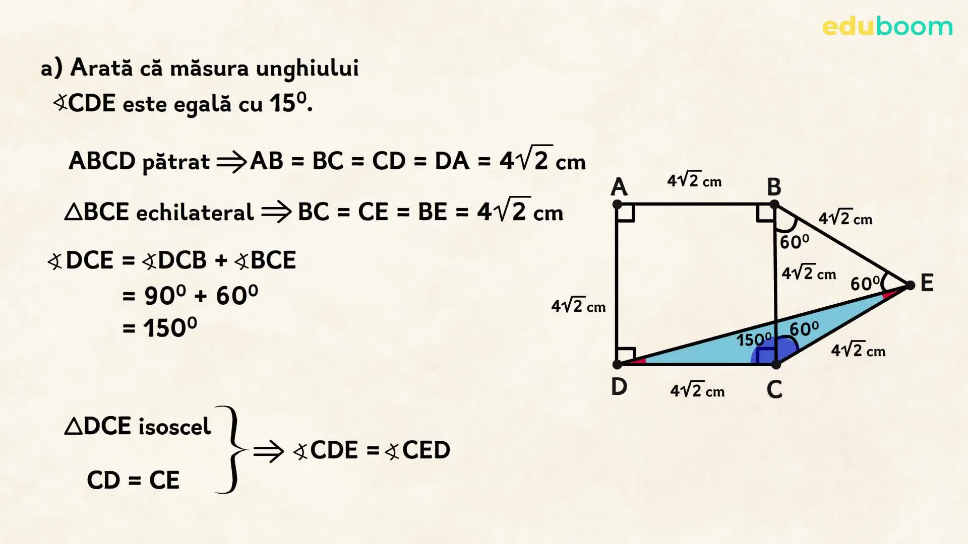 Test antrenament 4. Evaluare Națională. Partea III. Geometrie